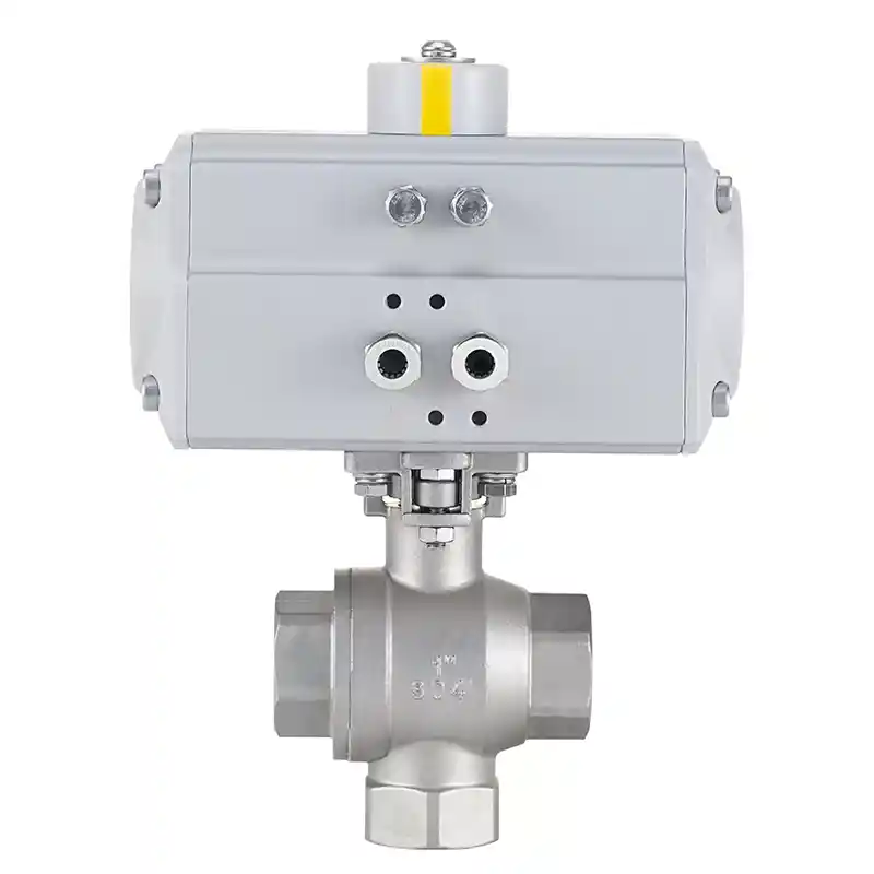 Pneumatic 3-way Vertical Ball Valves
